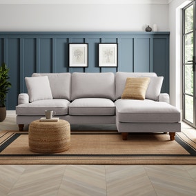 Beatrice Flatweave Corner Chaise Sofa, Grey