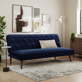 Rosie Buttoned Velvet Double Sofa Bed