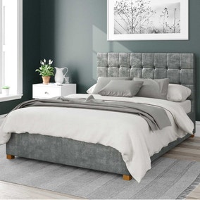 Sinatra Distressed Velvet Ottoman Bed Frame