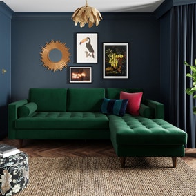 Zoe Velvet Corner Chaise