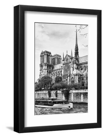 Bateau Mouche des Vedettes de Paris - Notre Dame Cathedral - Paris - France - Black Framed Art Print Wall Art, 8x12 Bateau Mouche des Vedettes de Paris - Notre Dame Cathedral - Paris - France - Black Framed Art Print Wall Art, 8x12