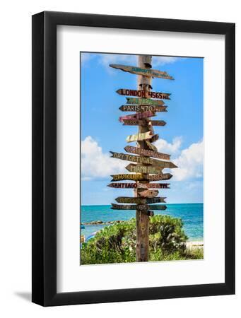 Destination Signs - Key West - Florida - Black Framed Art Print Wall Art, 8x12 Destination Signs - Key West - Florida - Black Framed Art Print Wall Art, 8x12