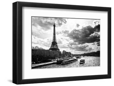 Eiffel Tower and the Seine River - Paris - France - Black Framed Art Print Wall Art, 12x8