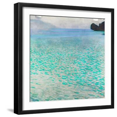 Lake Attersee, 1901 (Oil on Canvas) - Black Framed Art Print Wall Art, 16x16