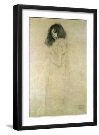 Portrait of a Young Woman, 1896-97 - Black Framed Art Print Wall Art, 12x18