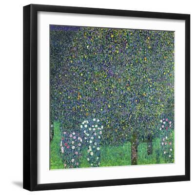 Roses Under the Trees, circa 1905 - Black Framed Art Print Wall Art, 16x16