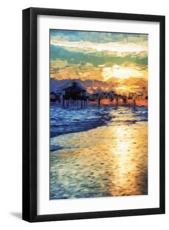 Sunlight II - In the Style of Oil Painting - Black Framed Art Print Wall Art, 12x18