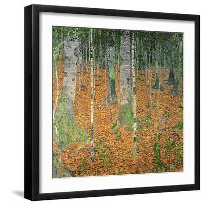 The Birch Wood - Black Framed Art Print Wall Art, 16x16