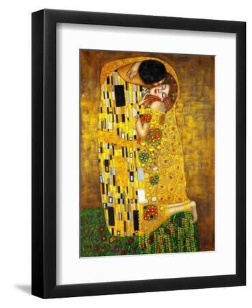 The Kiss - Black Framed Art Print Wall Art, 9x12