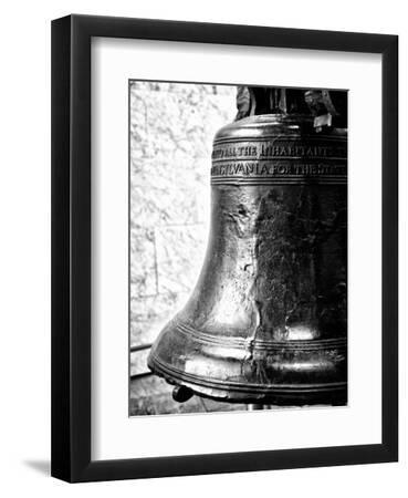 The Liberty Bell, Philadelphia, Pennsylvania, United States, Black and White Photography - Black Framed Art Print Wall Art, 9x12