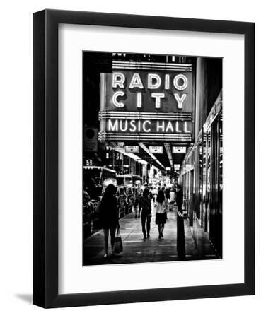 Urban Scene, Radio City Music Hall by Night, Manhattan, Times Square, New York, Classic - Black Framed Art Print Wall Art, 9x12 Urban Scene, Radio City Music Hall by Night, Manhattan, Times Square, New York, Classic - Black Framed Art Print Wall Art, 9x12